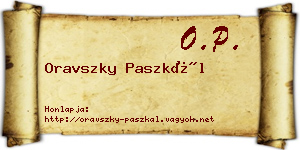 Oravszky Paszkál névjegykártya